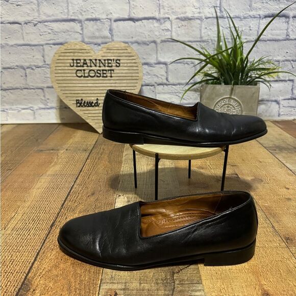 Zelli Mens Size 10 N Leather Black Loafers Shoes Hand Crafted in Italy - Picture 1 of 16